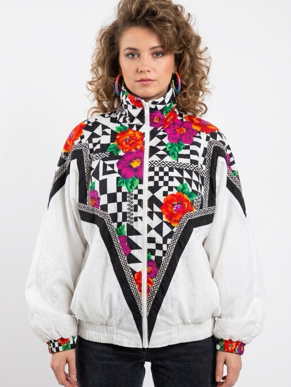 LILYS of Beverly Hills amazing Vintage 80s Windbreaker Jacket. Size L